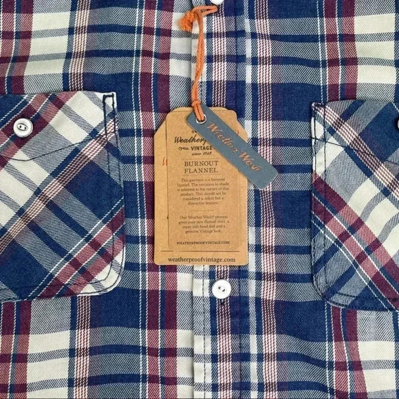 Weatherproof Vintage Burnout Patriot Men’s Flannel - Picture 7 of 10